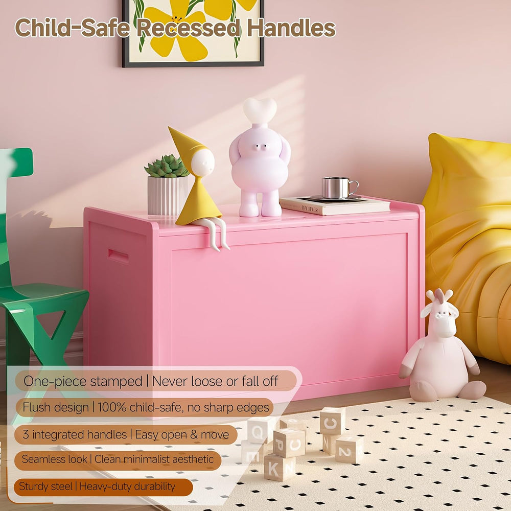 Storage Chest, Entryway Storage Bench with 2 Safety Hinges, Storage Trunk wit...