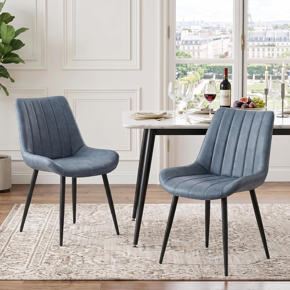 CLIPOP Dining Chairs Set of 6, Faux Leather Dining Chairs with Upholstered Se...
