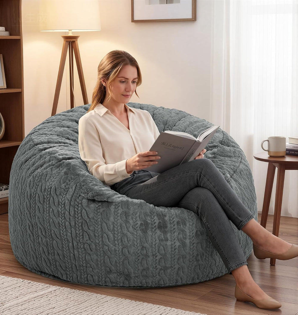 Large Bean Bag Chairs 3FT Big Adults BeanBag Chairs with Filler Memory Foam |...