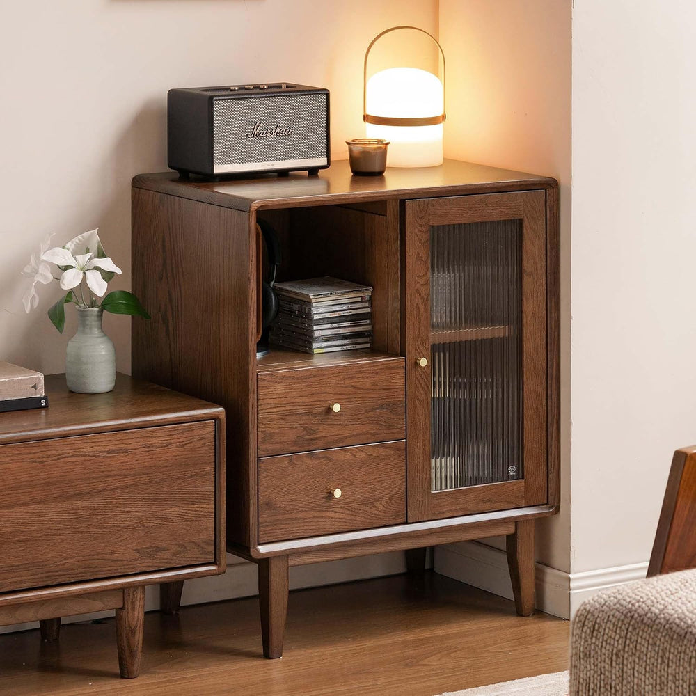 Mid-Century Modern Solid Wood Accent Cabinet 25.6" W x 15.7" D x 31...