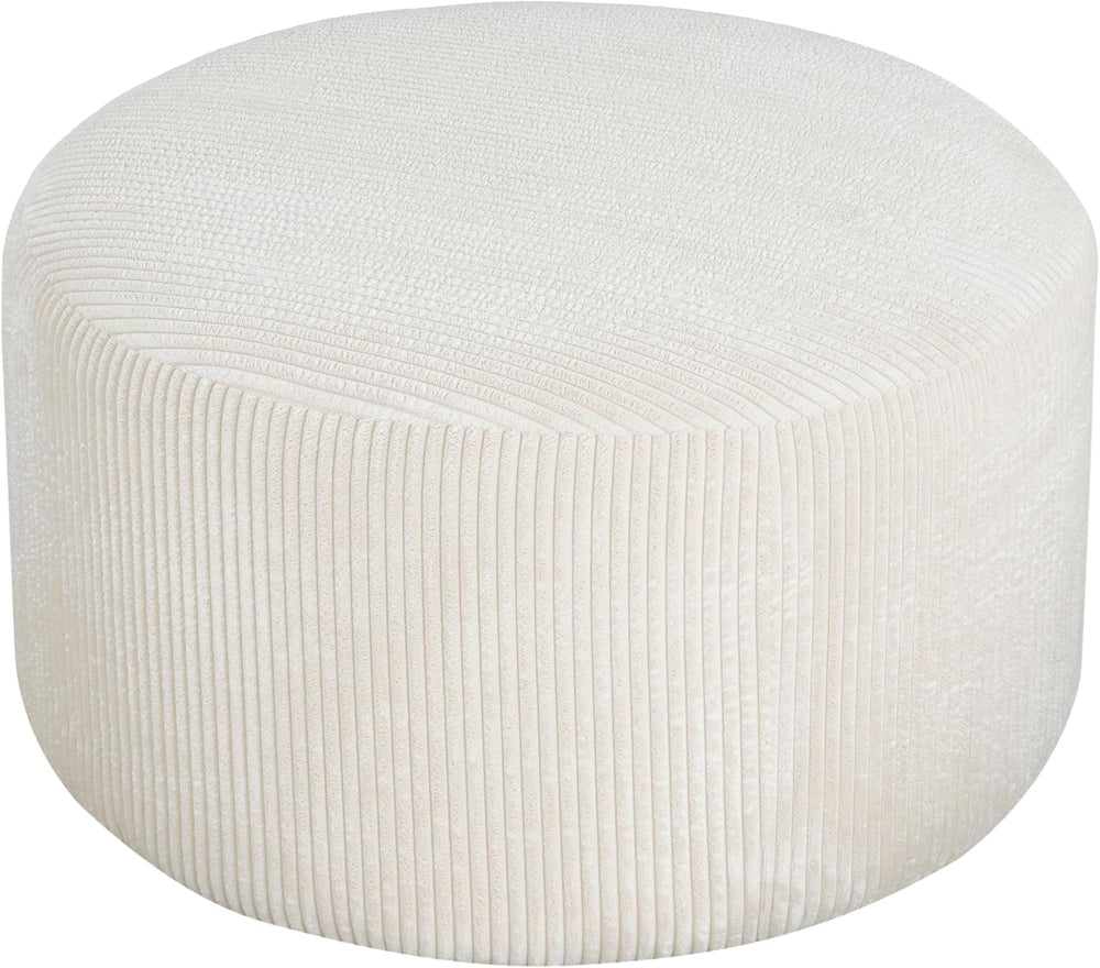 Merax 30.25" Modern Upholstered Round Corduroy Ottoman, Multifunctional ...