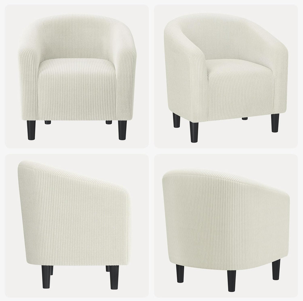 Yaheetech Compact Corduroy Accent Chairs Set of 2 for Small Spaces, Beige