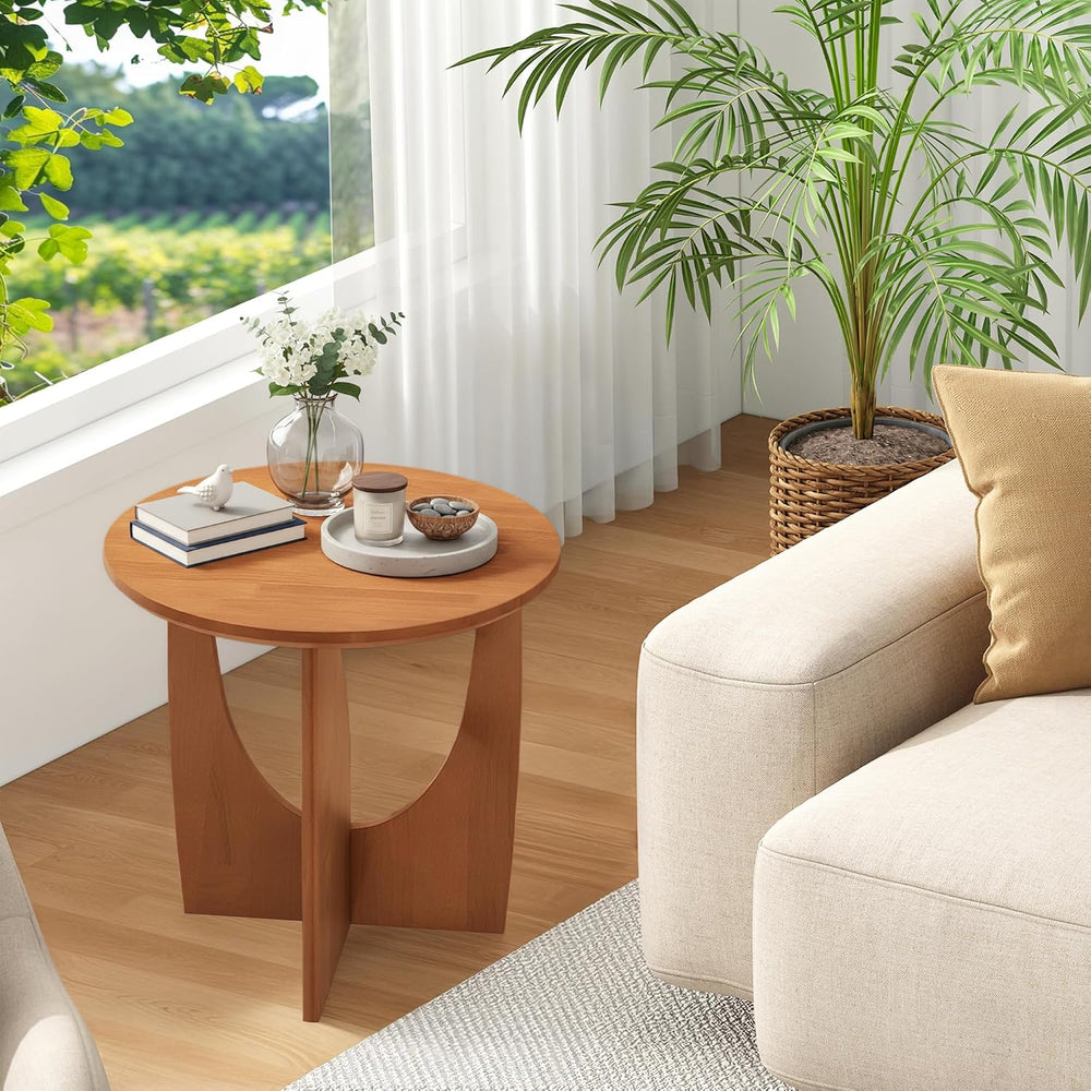 Round End Side Table - 19.7" Unique Tall Round Side Tables Living Room, ...