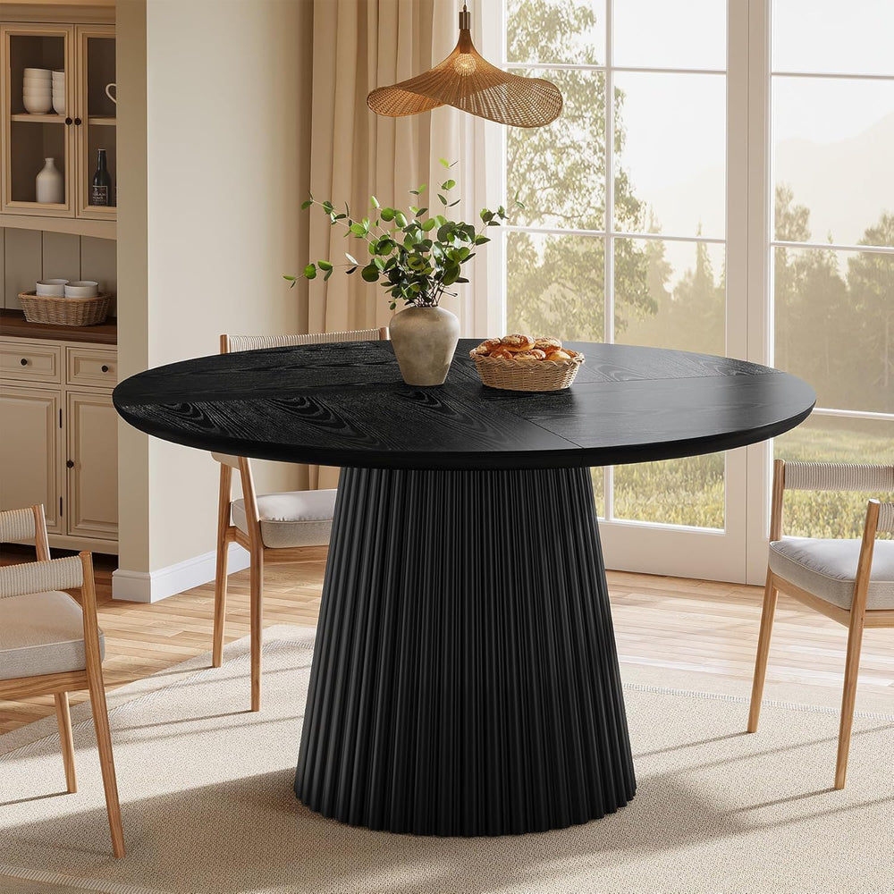 Tribesigns 47" Round Dining Table for 4-6 People, Farmhouse Circle Kitch...