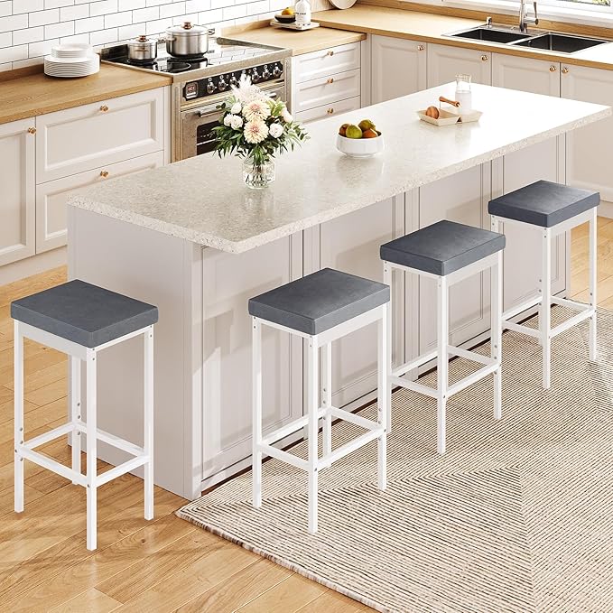 HOOBRO Bar Stools, 24.8-Inch Height Stools, Breakfast Bar Stools, Kitchen Bar...