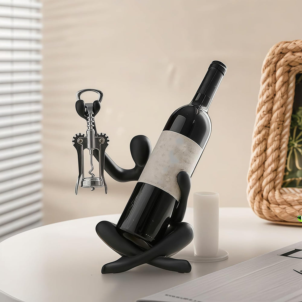 XINXUAN Modern Wine Bottle Holder, Resin Hollow-Out Design Decorative Wine Ra...