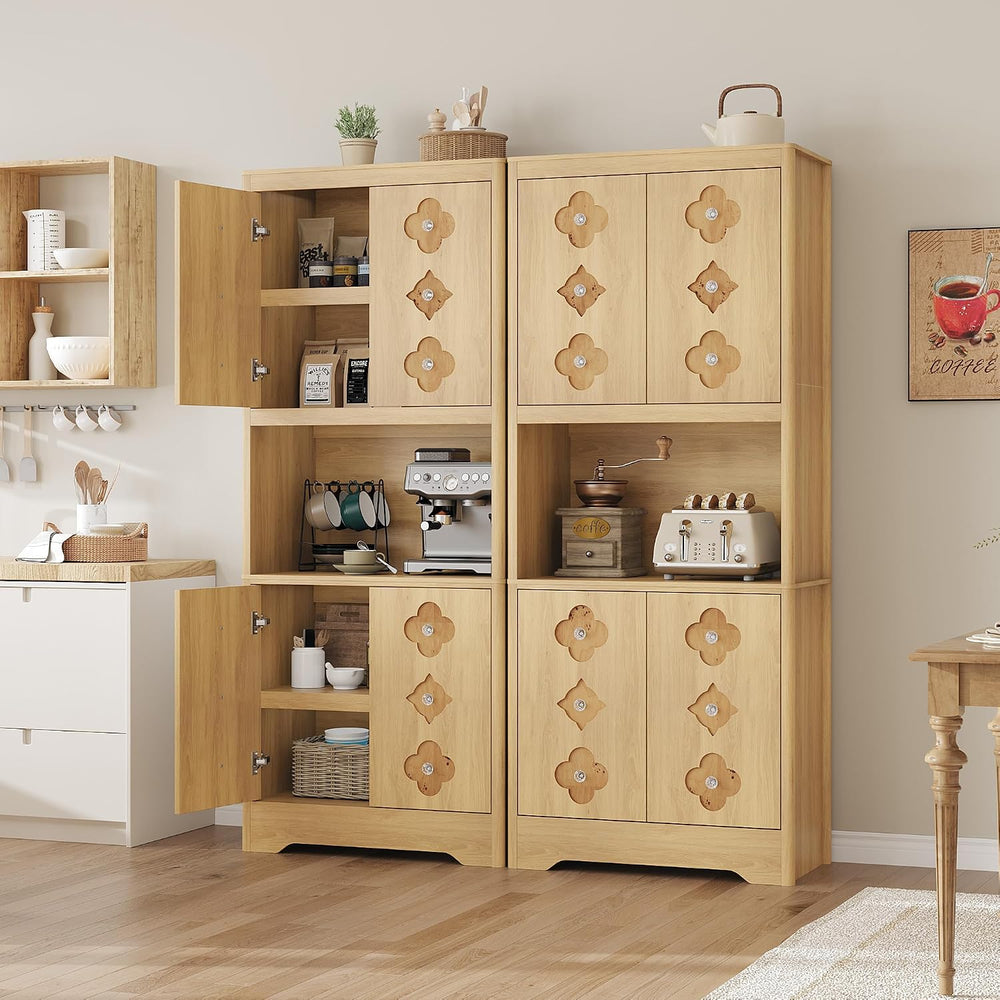 Garvee 72" Tall Pantry Cabinet, Kitchen Hutch Storage Cabinet with Count...