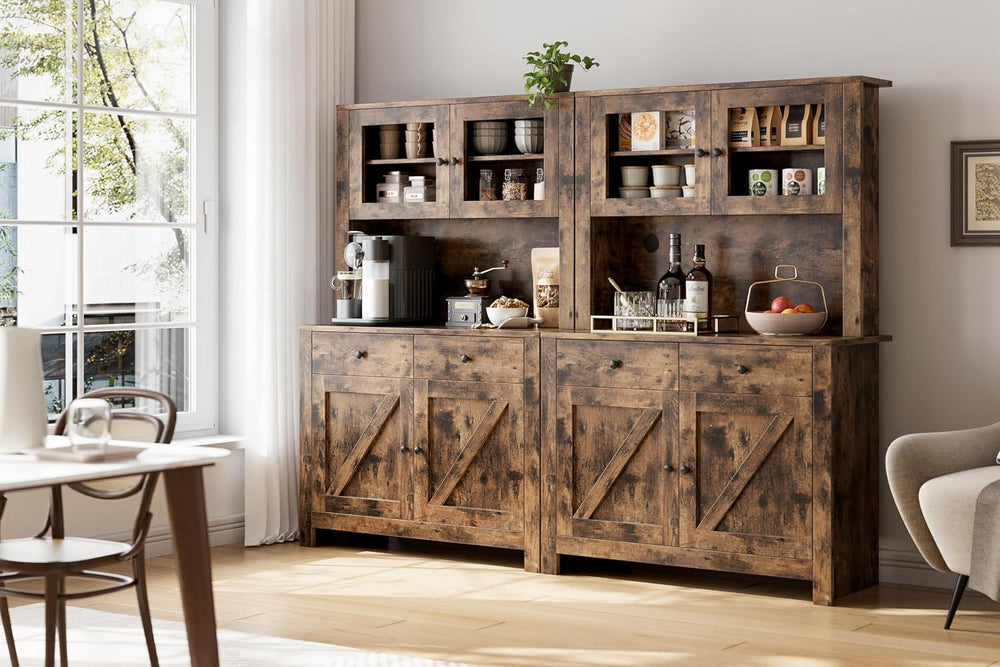 Jojoka 63" Tall Kitchen Pantry Hutch Cabinet with Drawers, Freestanding ...