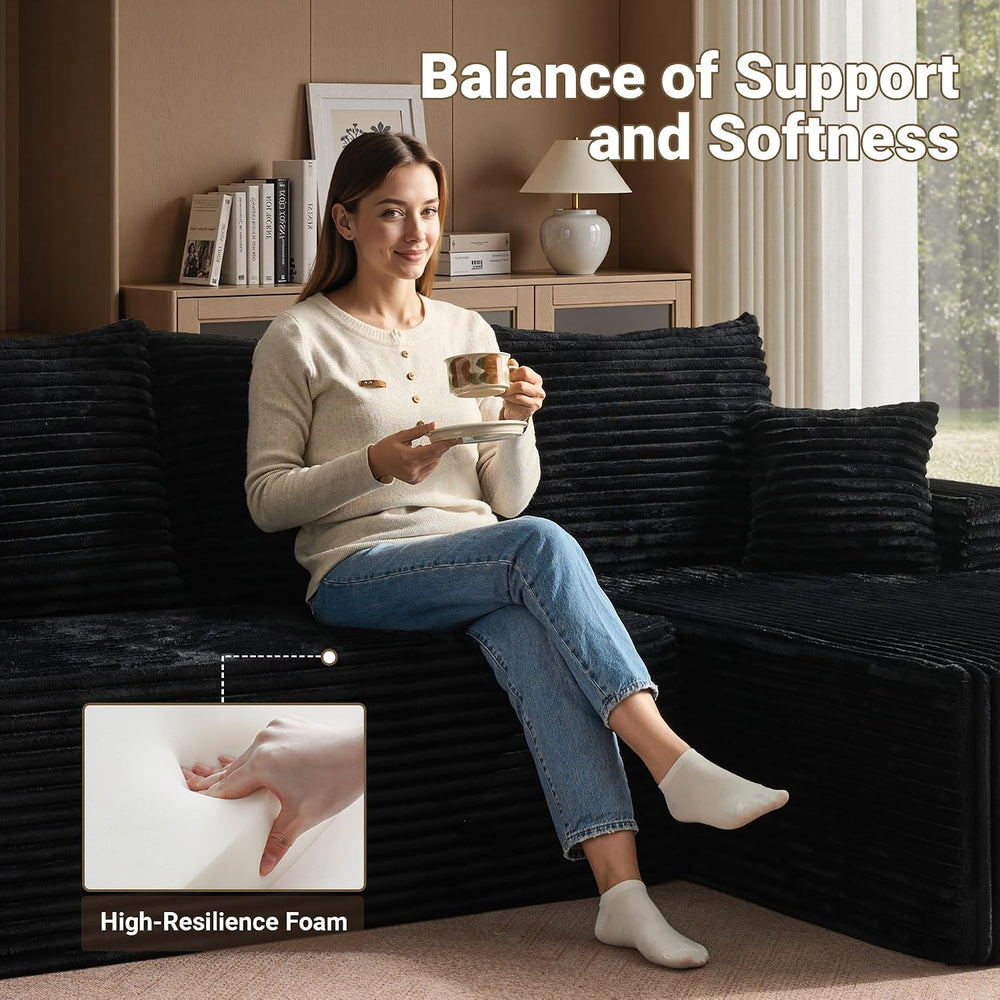 96" Cloud Sectional Couches for Living Room, L Shaped Couch with Deep Se...