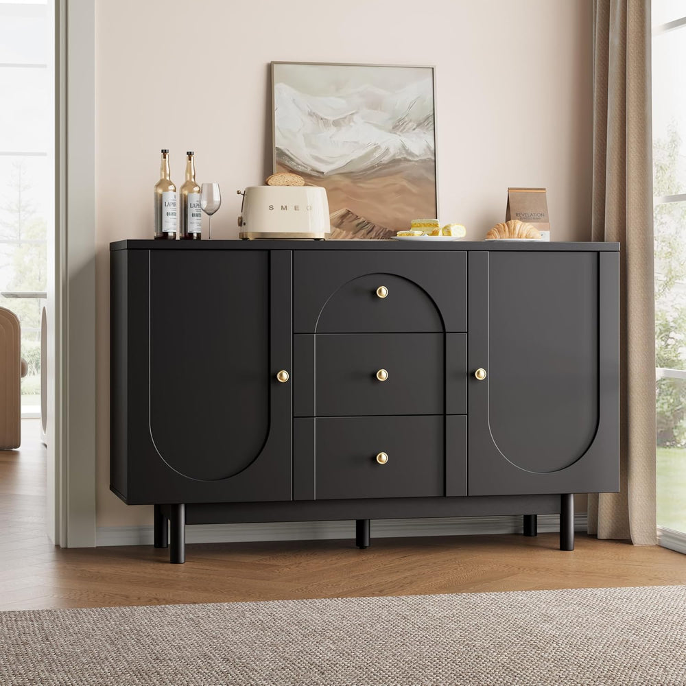 Buffet Cabinet with Drawers, 54" Large Sideboard Buffet Storage Cabinet ...