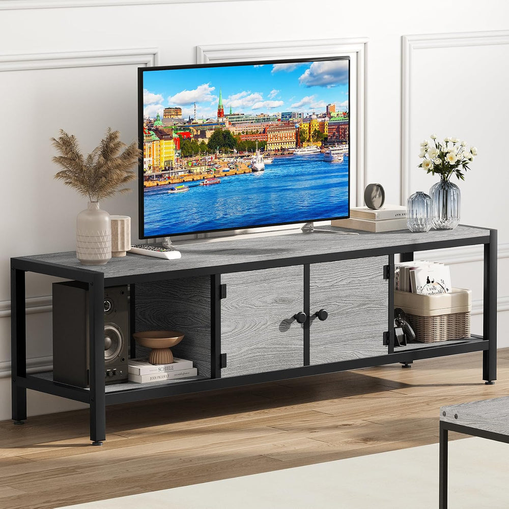 GarveeHome 58 in TV Stand with Storage, Entertainment Center with Adjustable ...