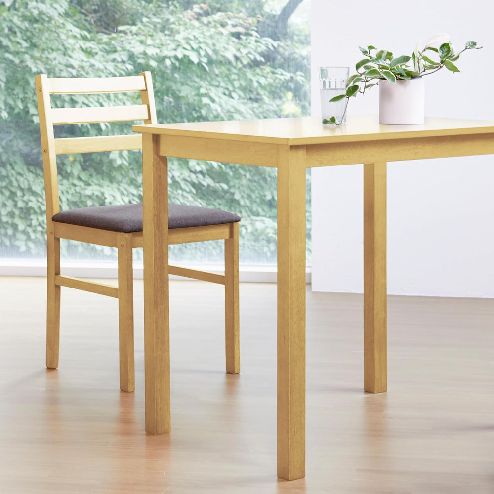Livinia Seattle 3-Piece Wooden Dining Table Set for 2, Modern Farmhouse Kitch...