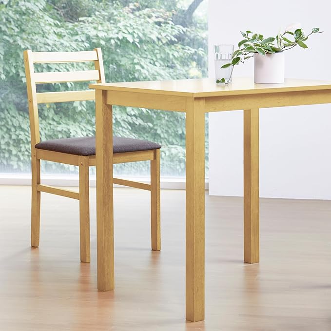 Livinia Seattle Modern Farmhouse Kitchen Dining Room Chair Set of 2, Solid Wo...