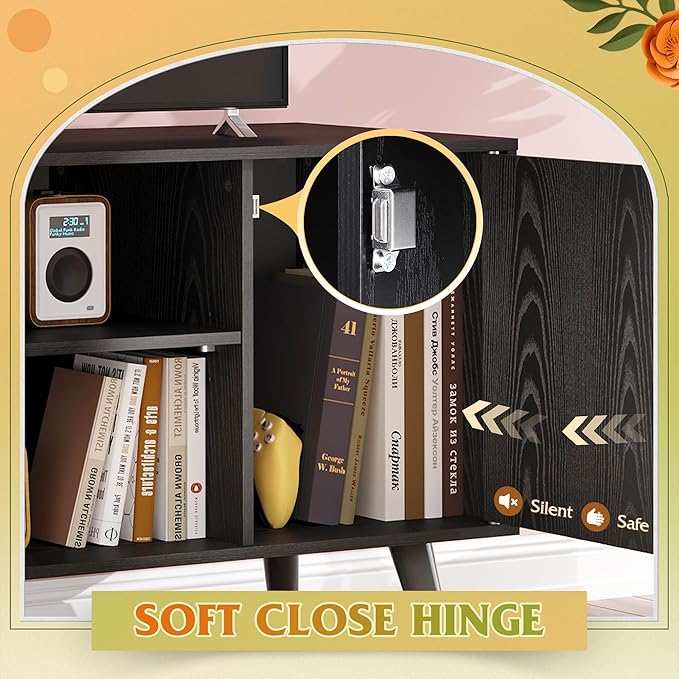 WLIVE TV Stand for 43 Inch TV, Small Entertainment Center with Storage Cabine...