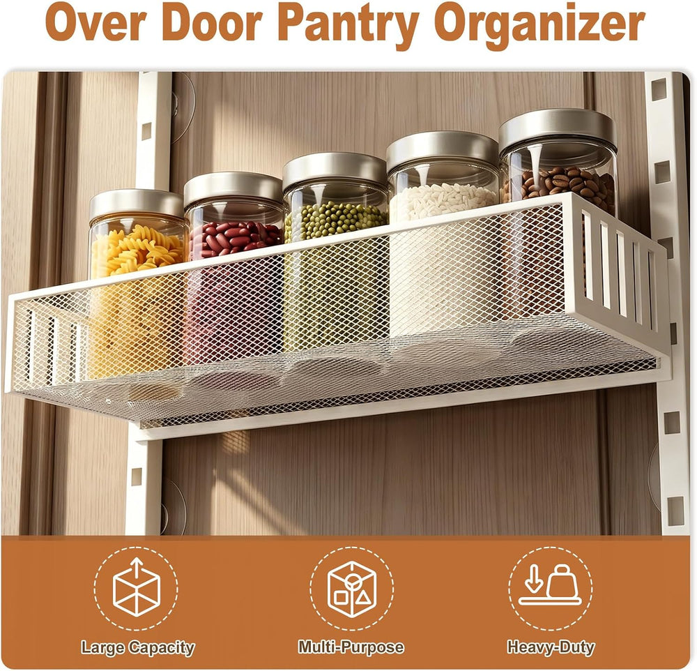 Over the Door Pantry Organizer, 8-Tier Heavy-Duty Door Spice Rack with Mesh B...