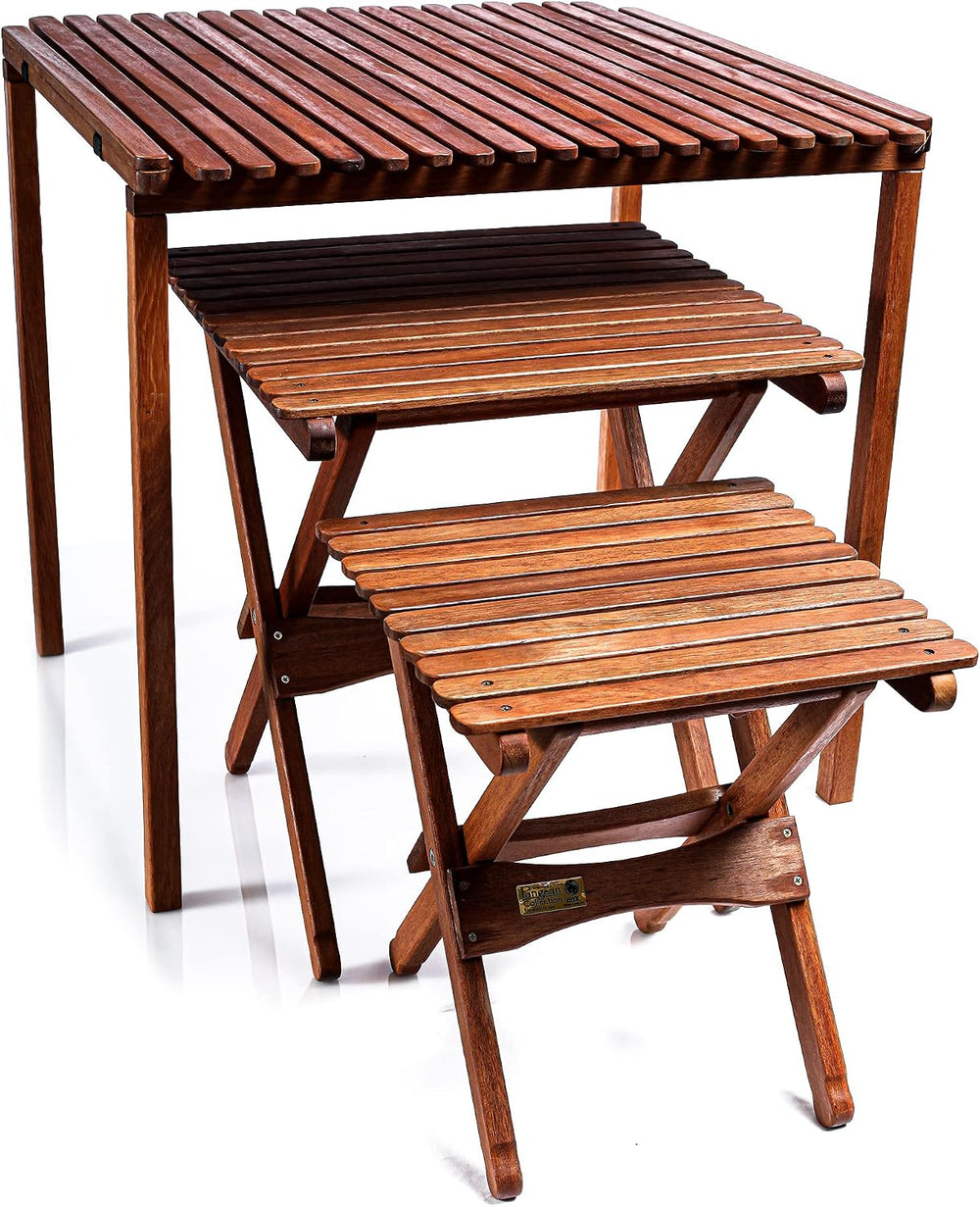 BYER OF MAINE, 18" H x 16" W x 16" D, Pangean Folding Wooden T...