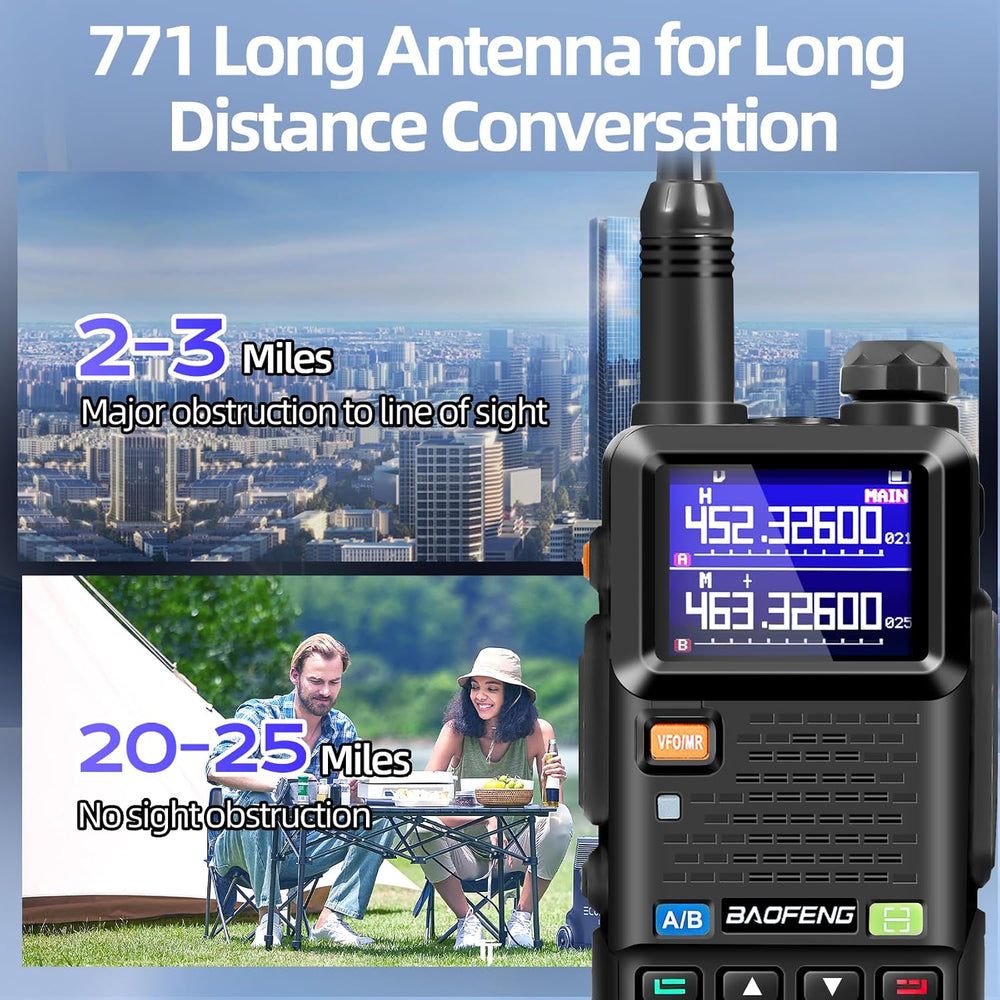 BAOFENG UV-5RM 10W Handheld Ham Radio Long-Range Portable 2 Way Radio 2Pack