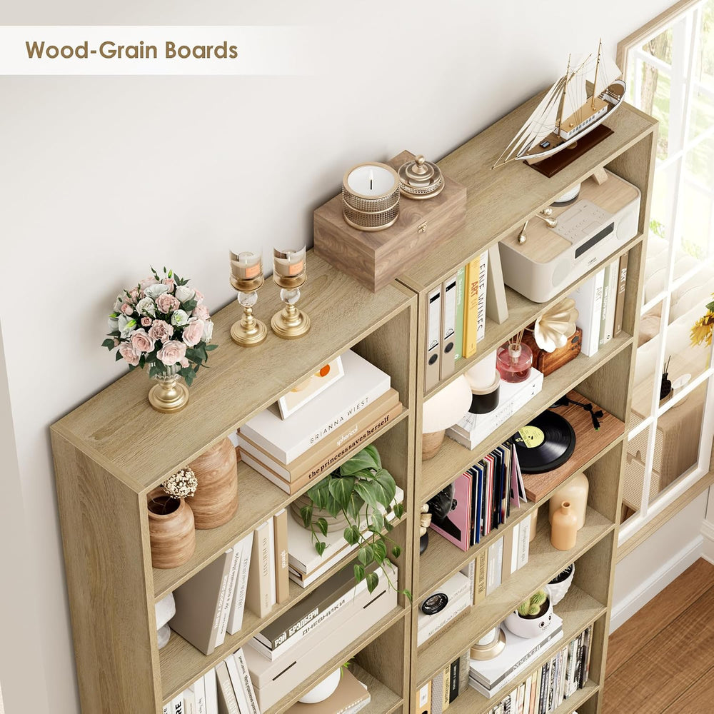 FACBOTALL 82" Tall Bookshelf Bookcase 7-Tier Open Display Shelves,Light Oak