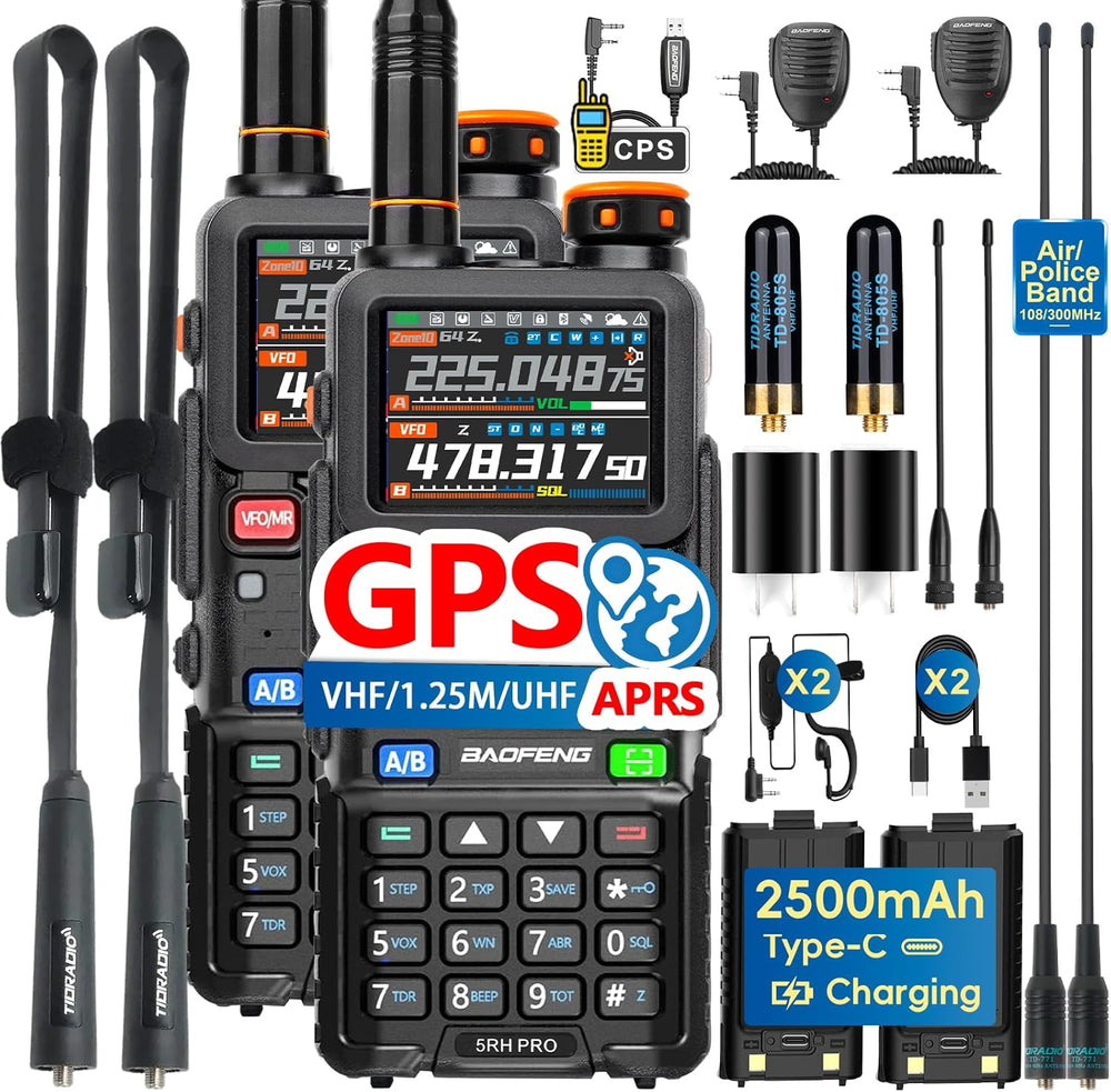 BAOFENG BF-5RH PRO GPS/APRS 10W Ham Handheld Radio, Multi-Band Long Range Two...