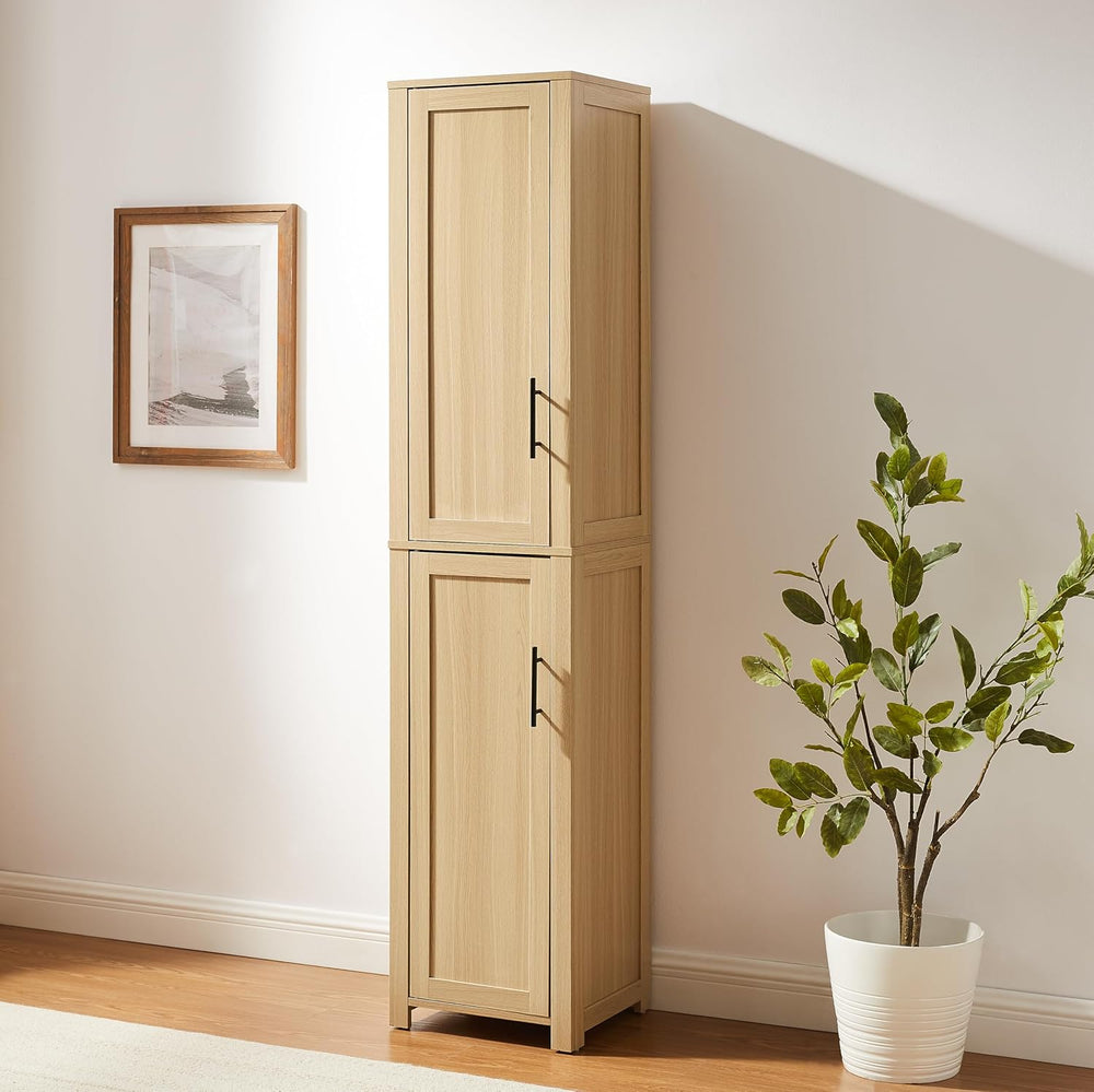 Crosley Furniture Savannah Linen Storage Cabinet, Laundry Room, Bathroom Orga...