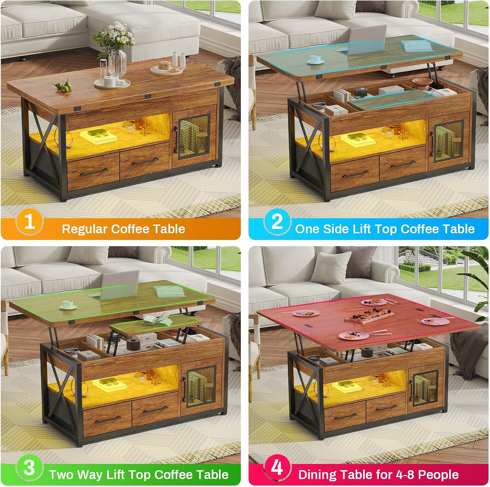 Itaar 40" Lift Top Coffee Table with Storage for Living Room, 4 in 1 Table