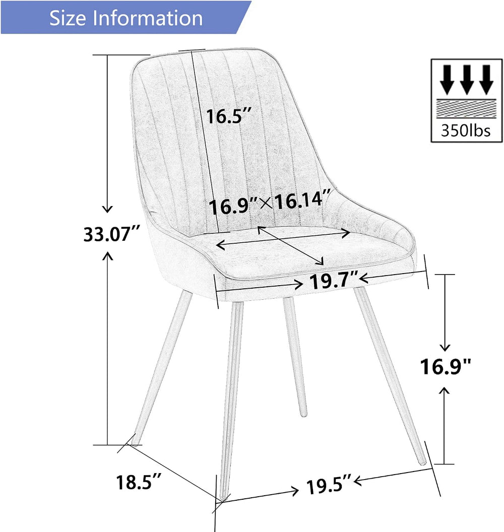 Alunaune Modern Dining Chairs Set of 6, Mid Century Upholstered Kitchen Chair...