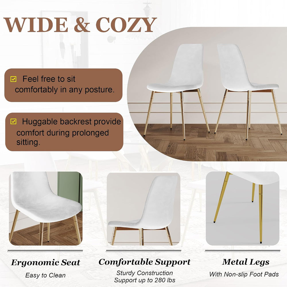 Glass Dining Table Set for 4 with Chairs, Modern 5 Piece Dining Room Set with...