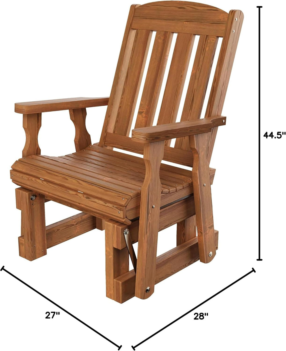 Amish Casual Heavy Duty 600 Lb Mission High Back Treated Glider Chair (Oak St...