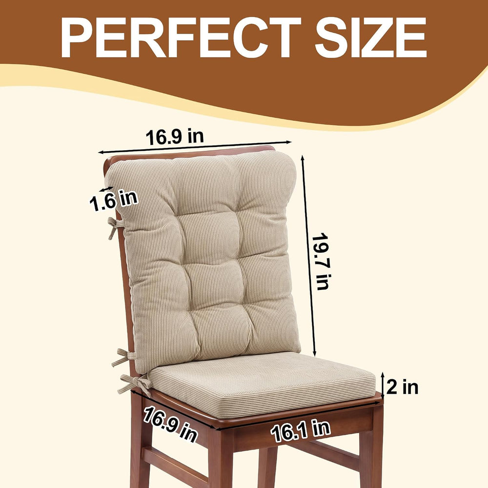 ROYALAY 2 Sets Cushions for Kitchen Chairs, Dining Chair Back Cushion with St...