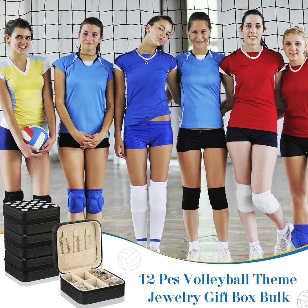12 Pcs Volleyball Gifts for Team Bulk Volleyball Jewelry Box Small Portable C...