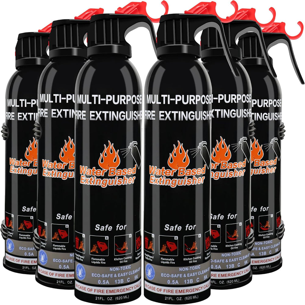6 Pack Fire Extinguisher for Home with Mount, Effective on A, B, C, K Fires