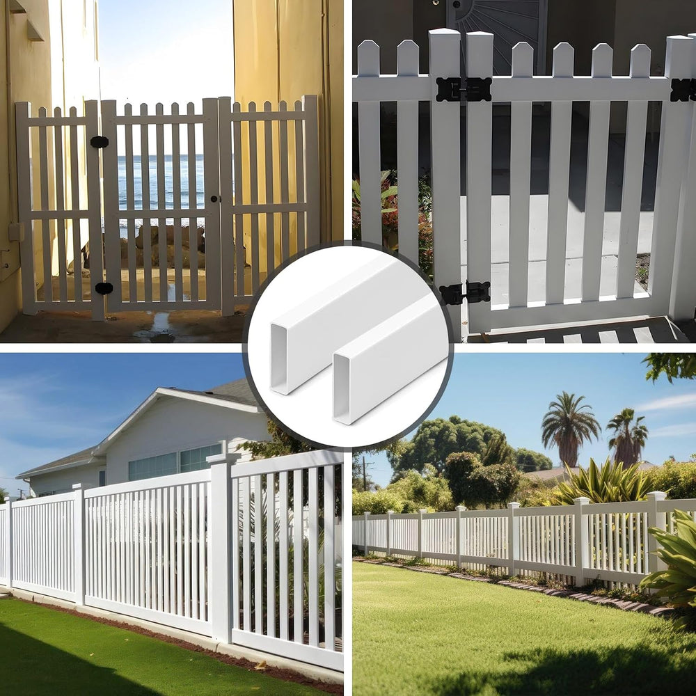 Yaocom 24 Pieces 7/8" x 3" PVC Picket Pack White Vinyl Picket Fence...