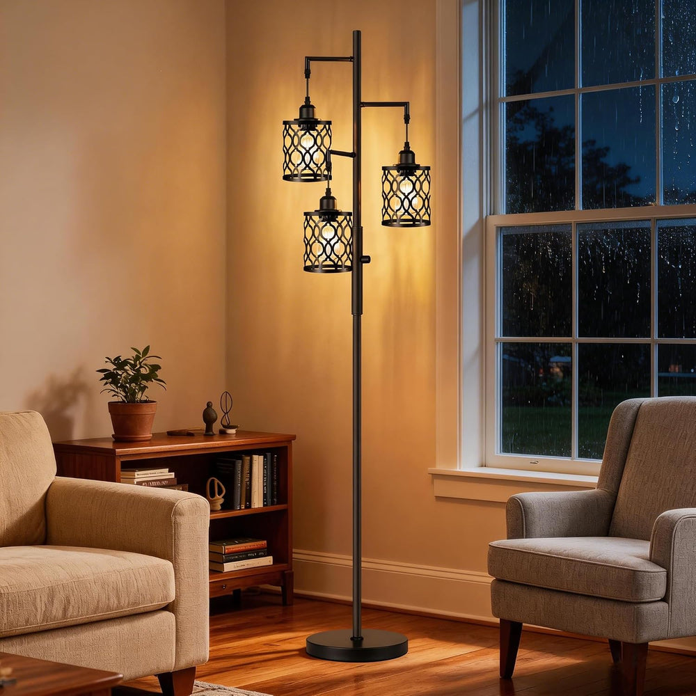 73" Dimmable Farmhouse floor lamps for living room, Industrial Tree Floo...