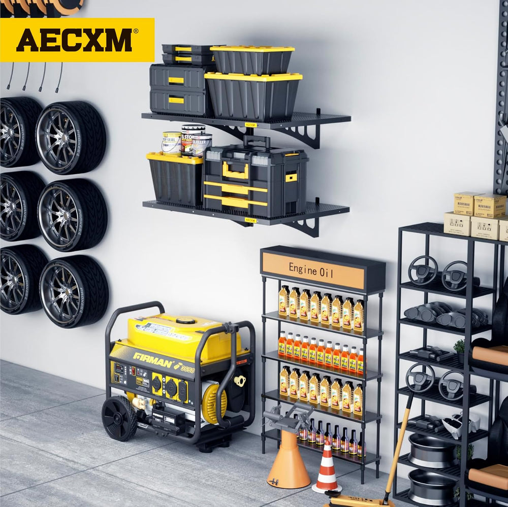 Aecxm 2-Pack 2x3ft Adjustable Garage Wall Shelving 560lbs Load Capacity Heavy...