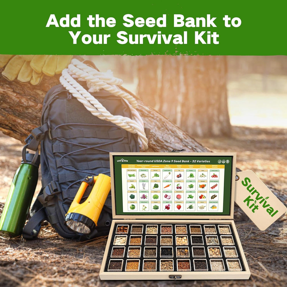 Year-Round Zone 7 Seed Bank, Gift for Mom Dad, 32 Varieties Heirloom Seeds