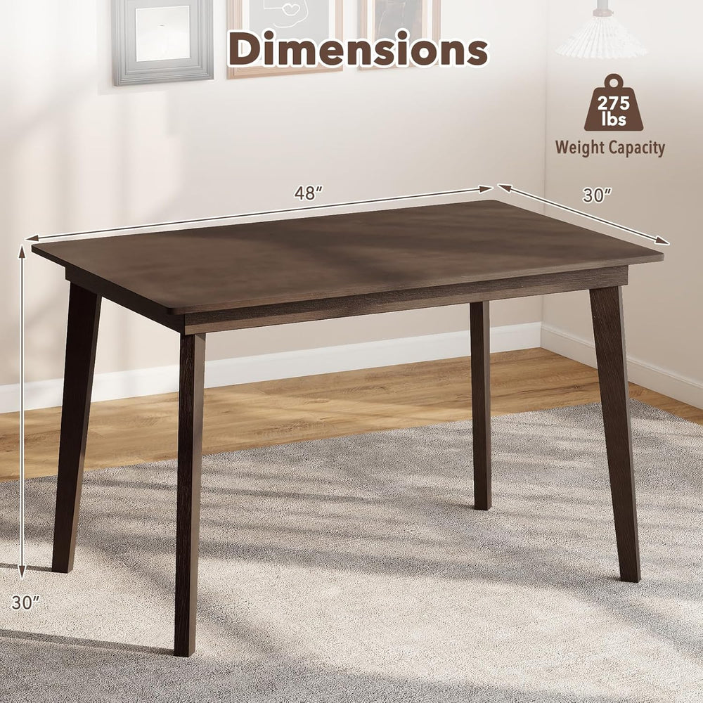 Giantex Dining Table for 4, 48" Rectangular Wooden Kitchen Table with So...