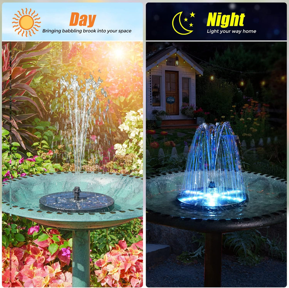 Solar Bird Bath Fountains Upgraded, 4W Solar Powered Water Fountain Pump with...