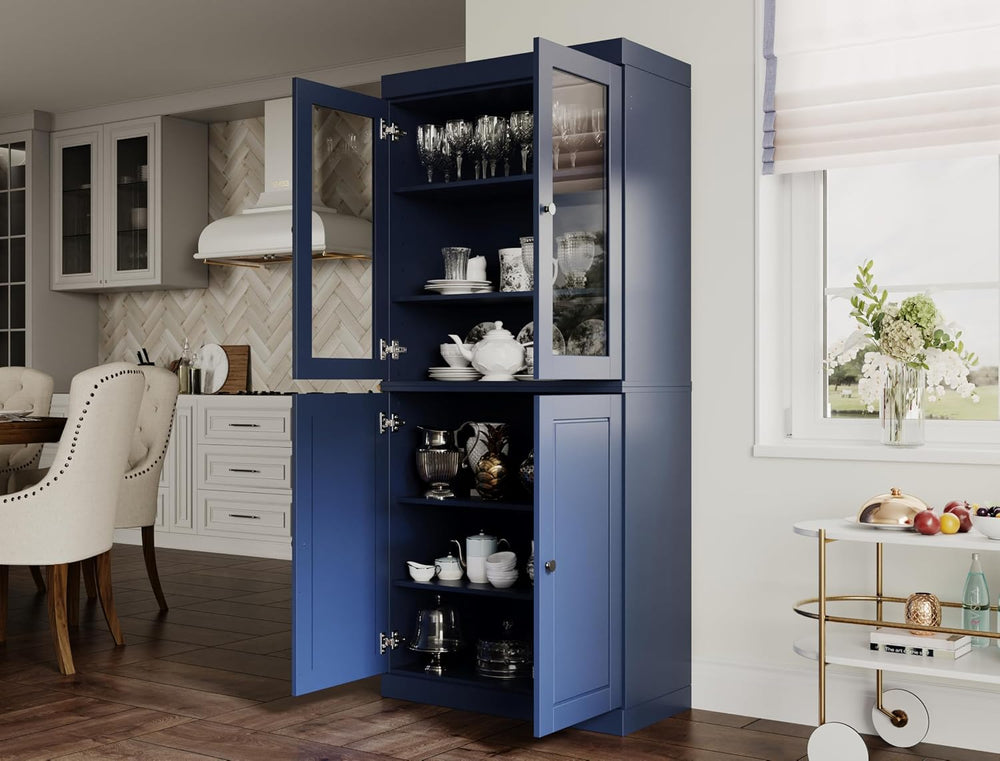 Palace Imports 100% Solid Wood 32"" Pantry Cabinet with Raised Pane...