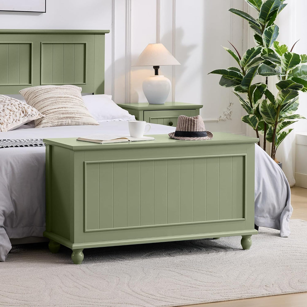Scurrty Antique Style Storage Bench for End of Bed,Heavy Duty Long Ottoman Be...