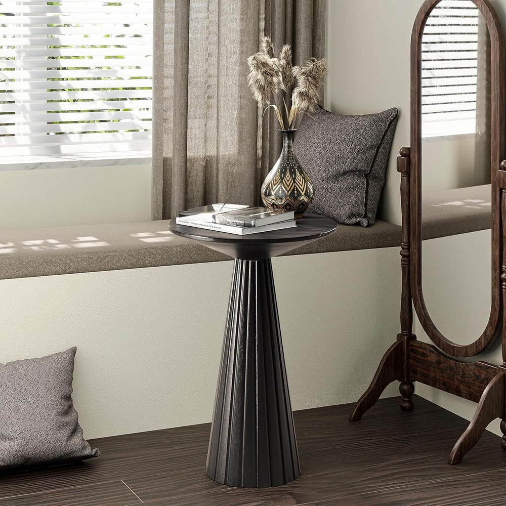 COZAYH Pedestal Small Drink Table Round Martini Table Wood Plant Stand End Ta...