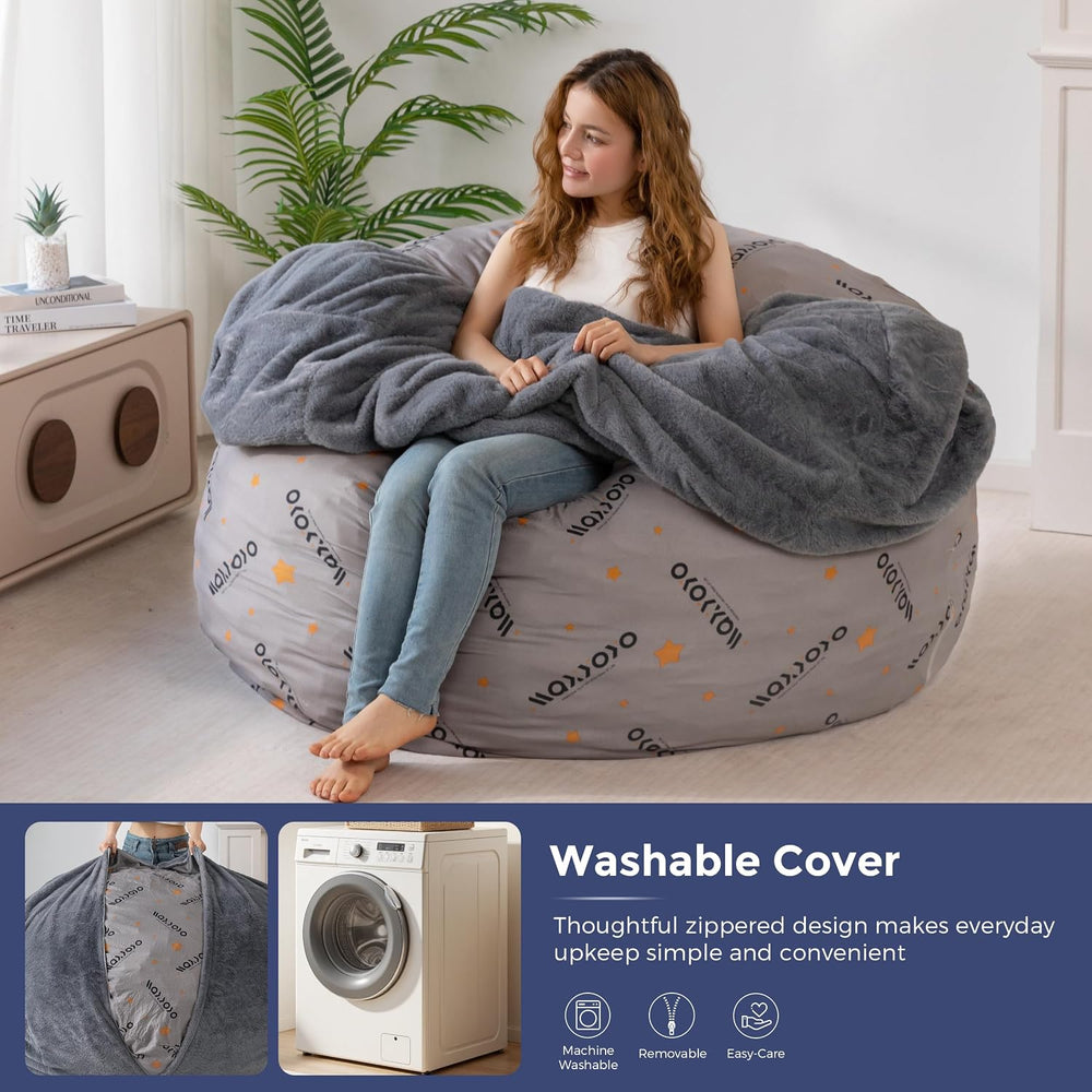 MAXYOYO Bean Bag Chair, Soft Bean Bag Sofa with Supportive Foam Filling | Plu...