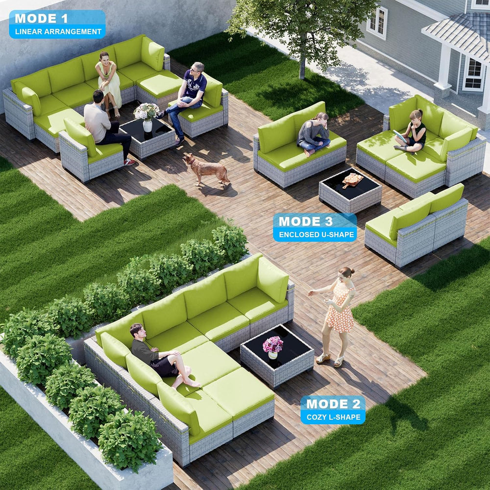 Outdoor PE Wicker Rattan Modular Patio Sectional Sofa Set