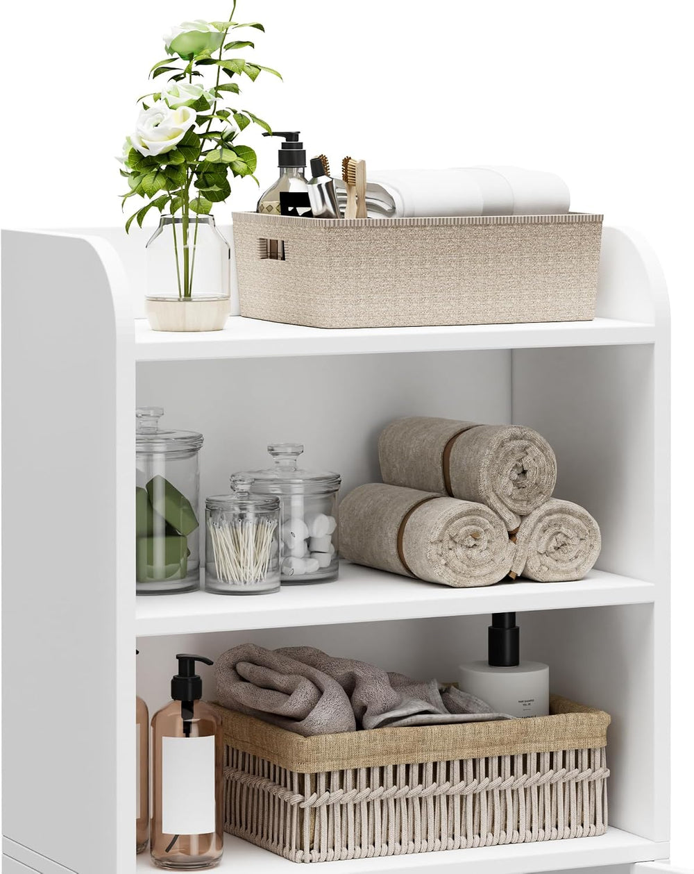 Homhedy Small Bathroom Storage Cabinet, Toilet Paper Storage Cabinet | Bathro...