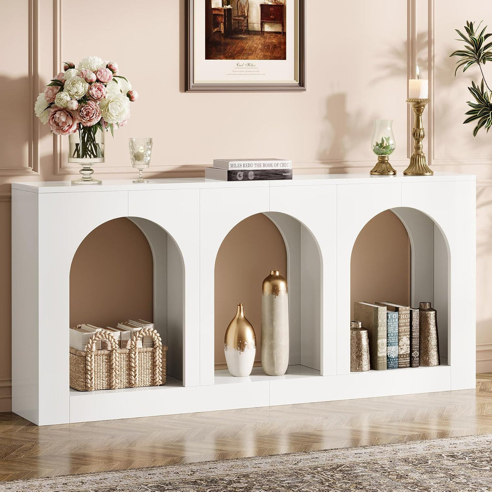 Tribesigns 70.9" White Console Table with Storage, Wood Entryway Entry T...