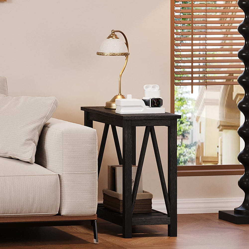 ChooChoo Farmhouse End Table Set of 2, Narrow Side Table