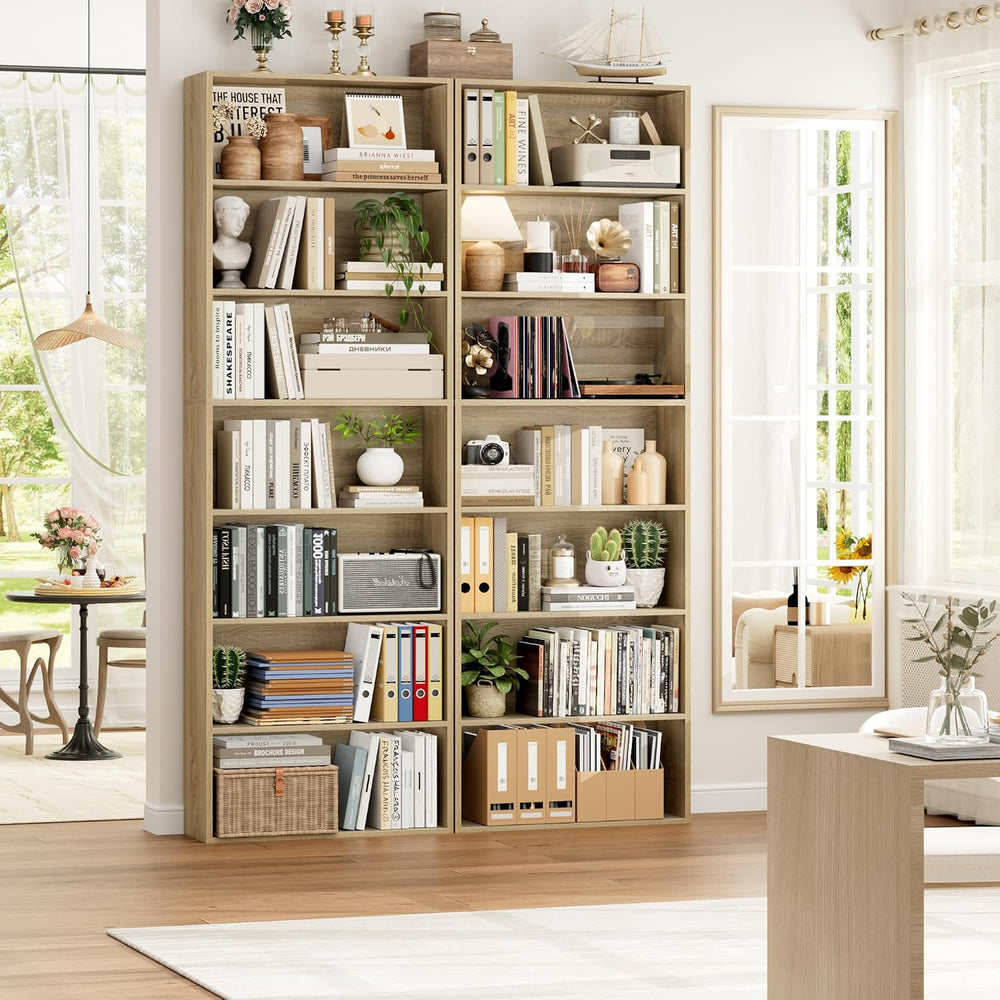 FACBOTALL 82" Tall Bookshelf Bookcase 7-Tier Open Display Shelves,Light Oak