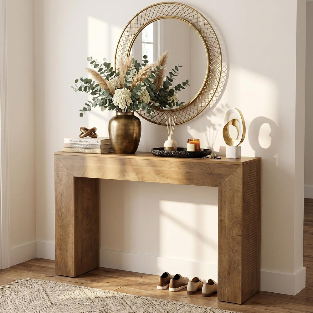 Tribesigns 43.3" Entryway Console Table, Farmhouse Wooden Sofa Table Beh...