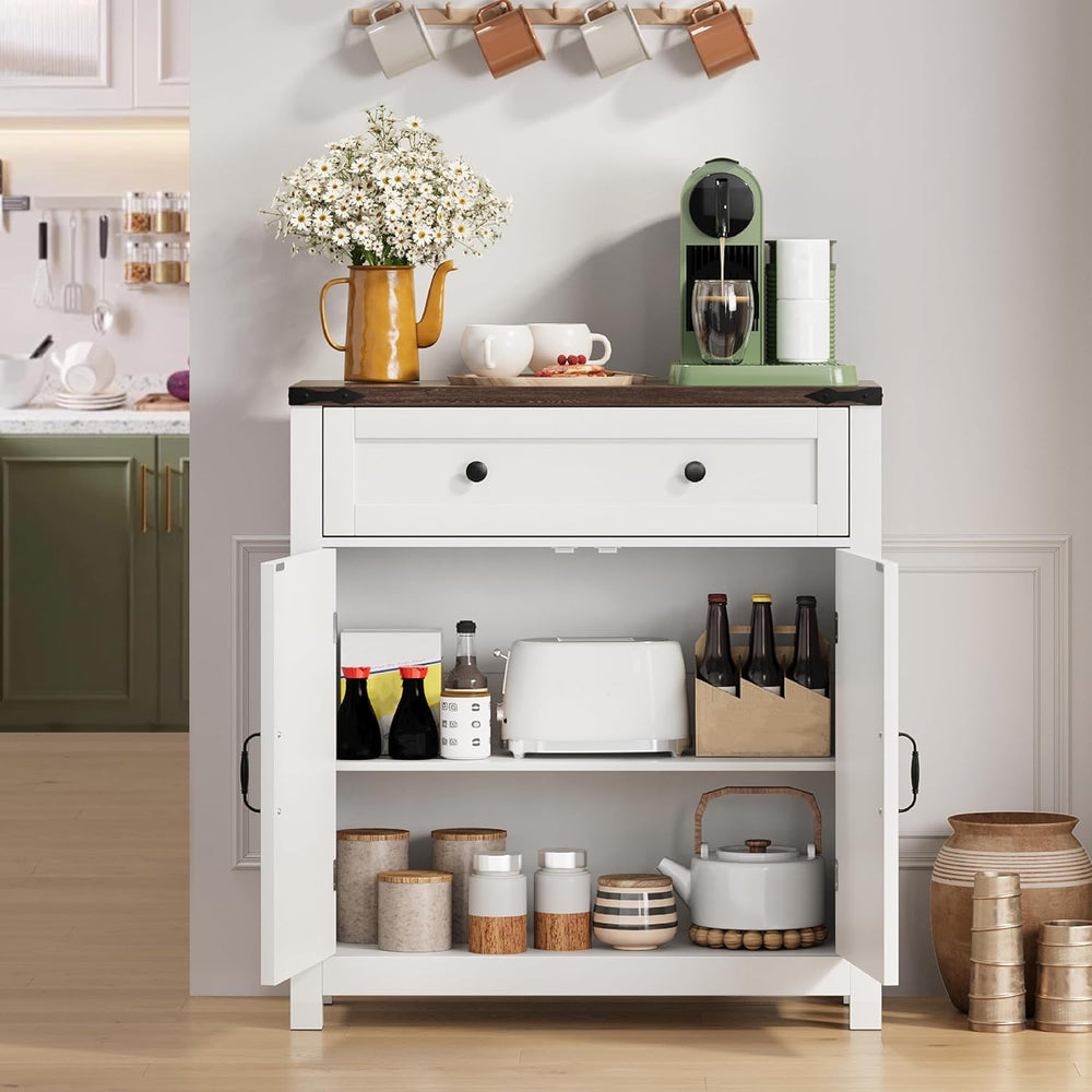Farmhouse Sideboard Buffet Cabinet with Storage and Adjustable Shelf, Accent ...