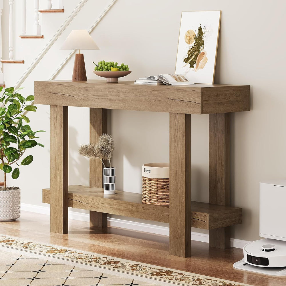 Console Table for Entryway, 47.2" Narrow Farmhouse Sofa Table with Thick...