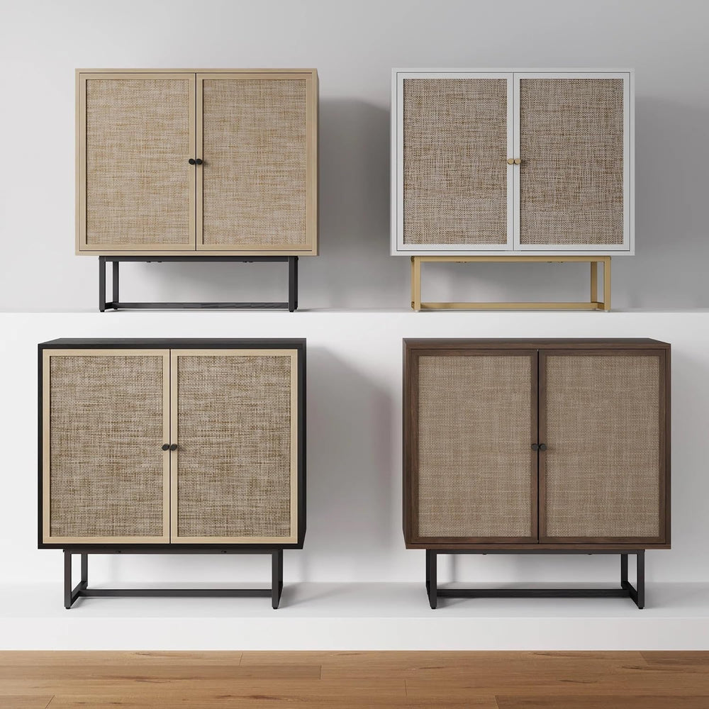 Nathan James Kova Rattan Wood Accent Sideboard Storage Cabinet TV Stand with ...